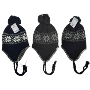 Wholesale Adult Toque with Ear Flaps & Tassel, Assorted Colours