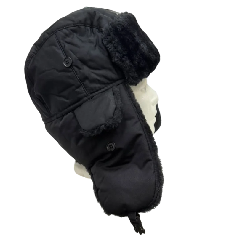Wholesale Adult Trapper Hat, Black - Image 4