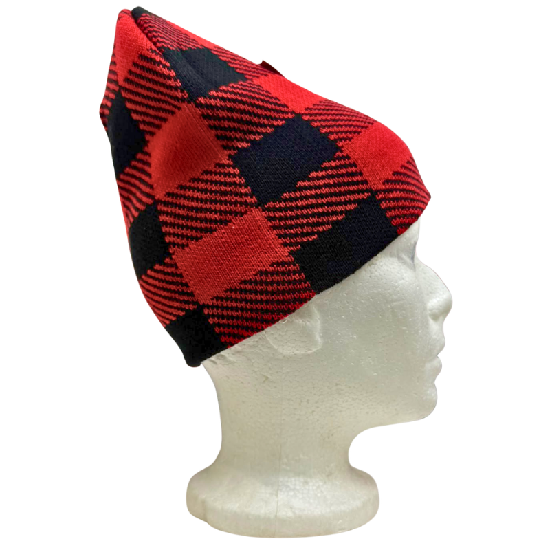 Wholesale Adult/Youth Beanie, Red Plaid - Image 2