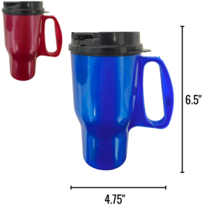 Wholesale Plastic Travel Mug with Lid, 2 Colours (15oz / 450ml)