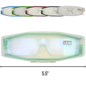 Wholesale Plastic Reading Glasses with Case, Assorted Colours & Strengths (+1.50 to +3.00)