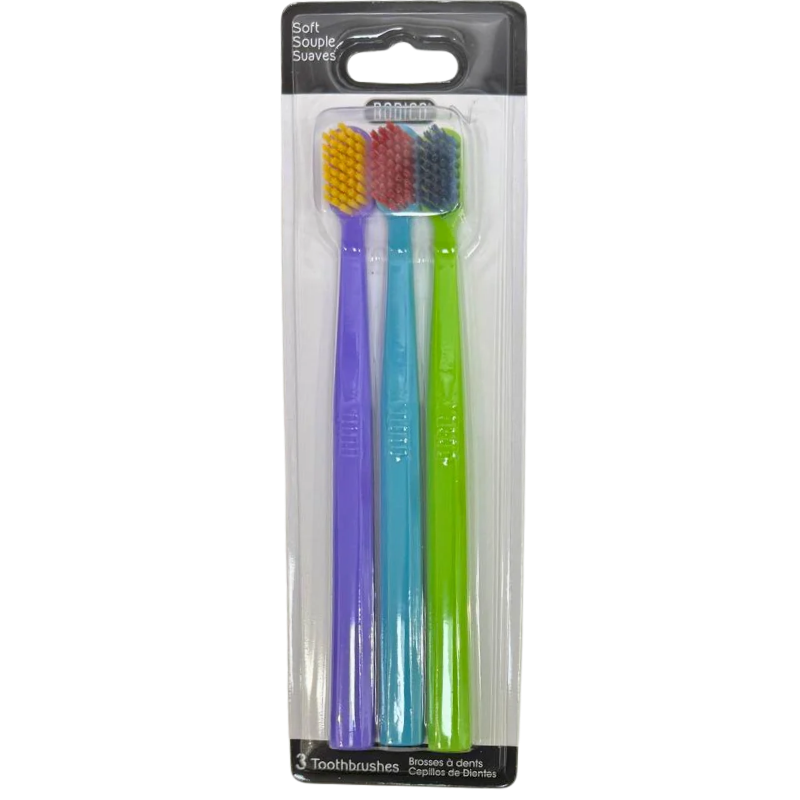 Wholesale Toothbrush, 3 Pack Assorted Bright Colours ($0.66 Each) - Image 3