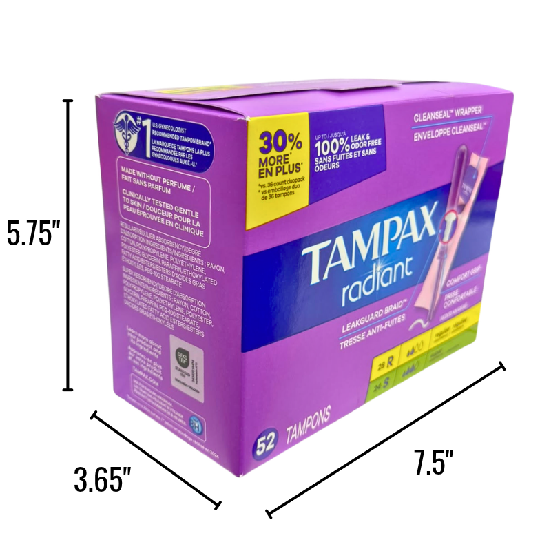 Wholesale Brand Name Tampax Tampons, Regular & Super 52 Pack ($0.44 Each)