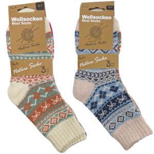 Wholesale Children's Winter Socks, Assorted Prints (3 Pack, Size 5-7)