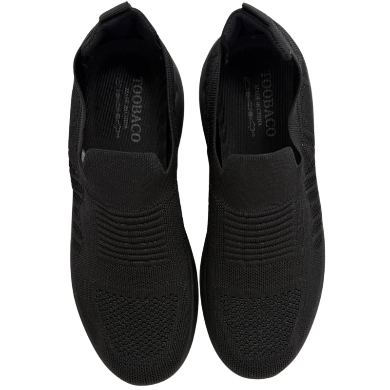 Wholesale Men's Knit Running Shoe, Black (Sizes 41-45) - Image 2