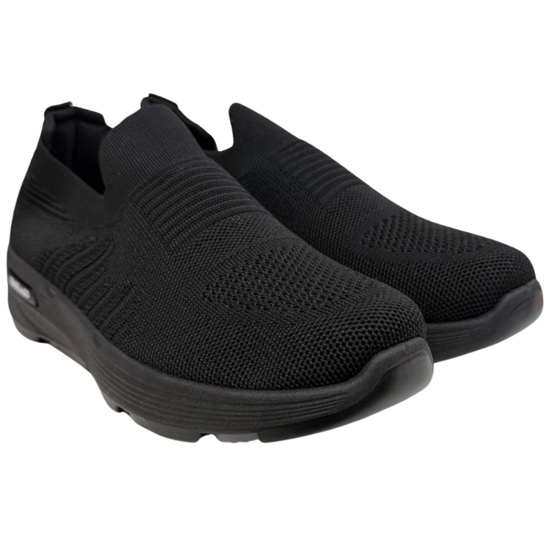 Wholesale Men's Knit Running Shoe, Black (Sizes 41-45) - Image 3