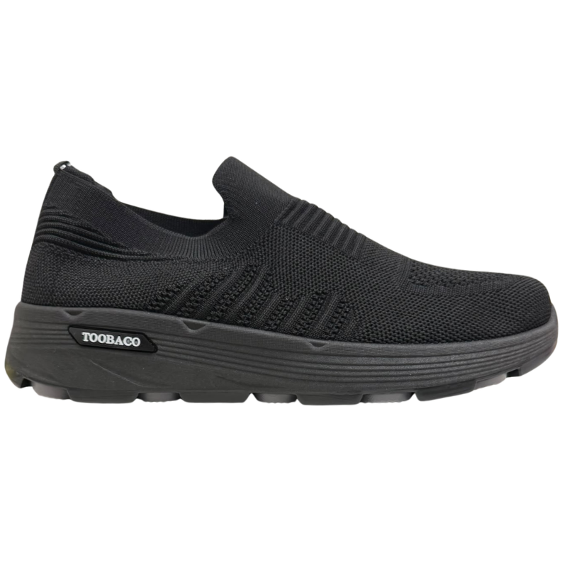 Wholesale Men's Knit Running Shoe, Black (Sizes 41-45) - Image 6