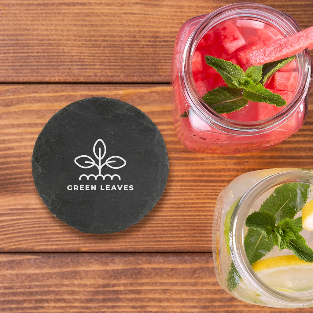 Custom Round Slate Coaster