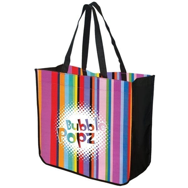 Large Multi-Striped Recycled Tote Bag