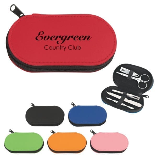 5 Piece Pu Leather Look Manicure Set