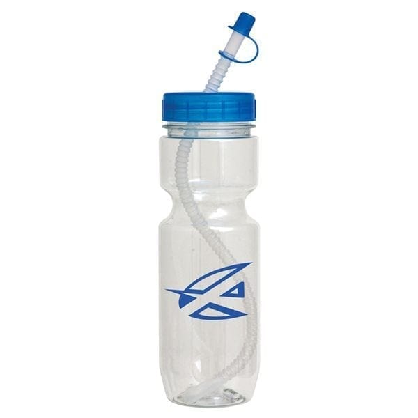 22 oz Translucent Bike Bottle with Flex Whistle Straw