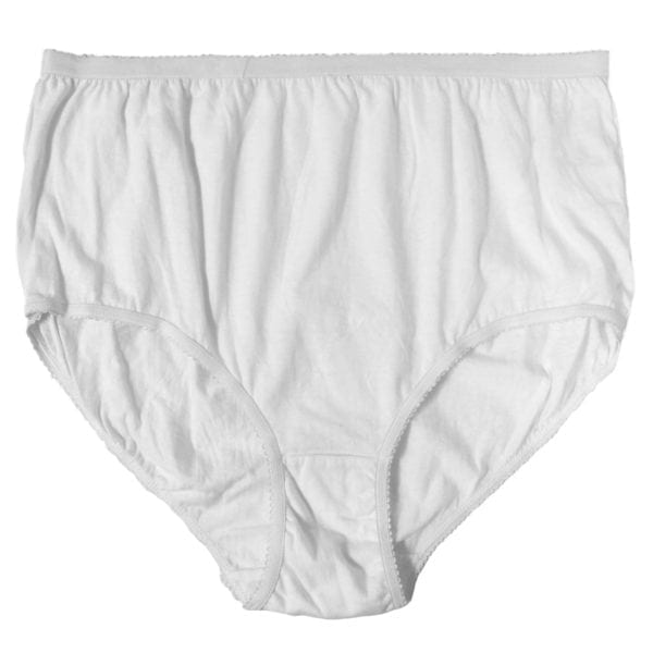 Wholesale Ladies' Plus-size 3-Pack White Cotton Briefs (Size: 5XL-6XL) ($1.50 each) - Image 2