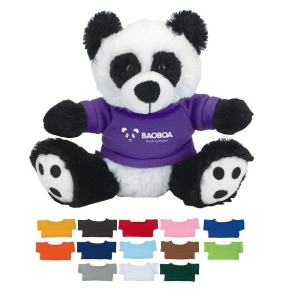 6" Plush Big Paw Panda with Shirt