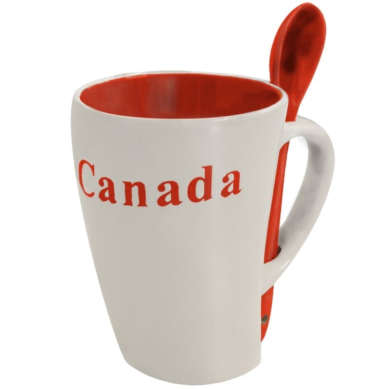 Print Wholesale White Canada Mug with Spoon