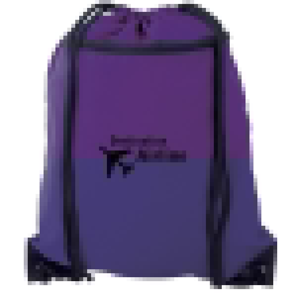 Custom Cinch Bag with Zippered Pocket - Image 3
