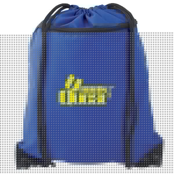 Custom Cinch Bag with Zippered Pocket - Image 2