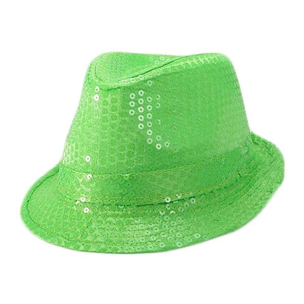 Neon Fluorescence Sequin Trilby/Fedora Hat - Image 6