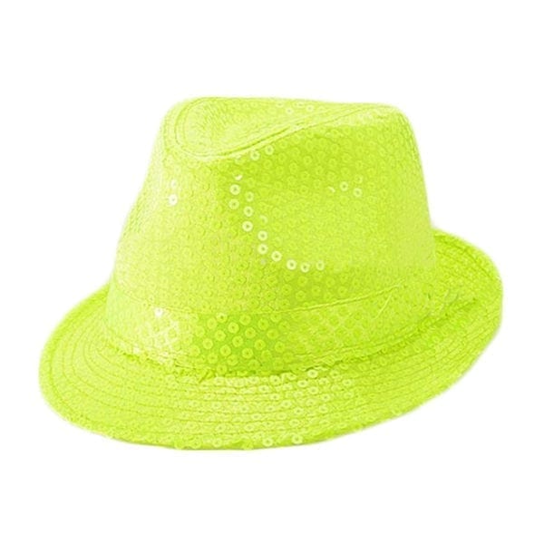 Neon Fluorescence Sequin Trilby/Fedora Hat - Image 2