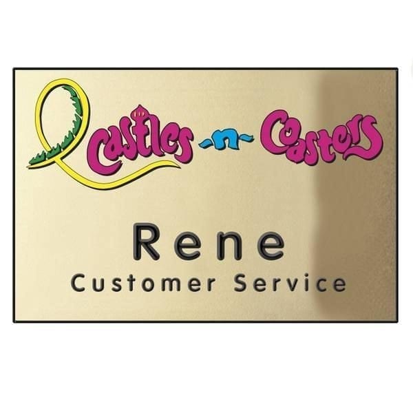 Full Colour Engraved Plastic Badge