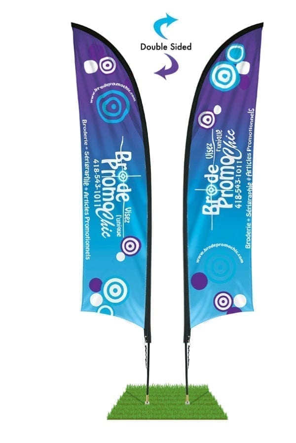 9' Shark Fin Wind Flag Kit - Double Sided