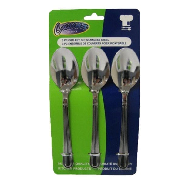 Wholesale Stainless Steel 3-Pack Dinner Spoon Set ($0.75 Each)