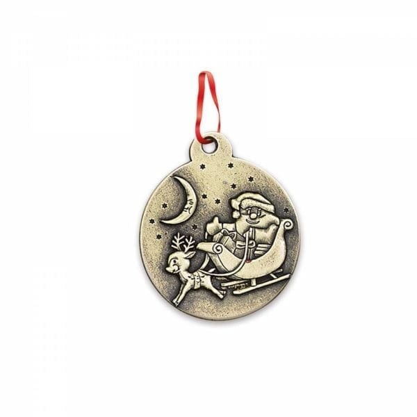 Classic Santa And Sleigh Ornament